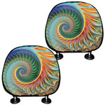 Trippy Fractal Print Car Headrest Covers