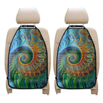 Trippy Fractal Print Car Seat Organizers