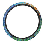 Trippy Fractal Print Car Steering Wheel Cover