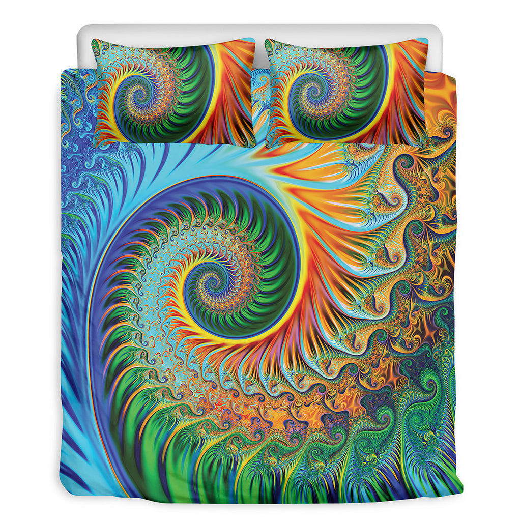 Trippy Fractal Print Duvet Cover Bedding Set
