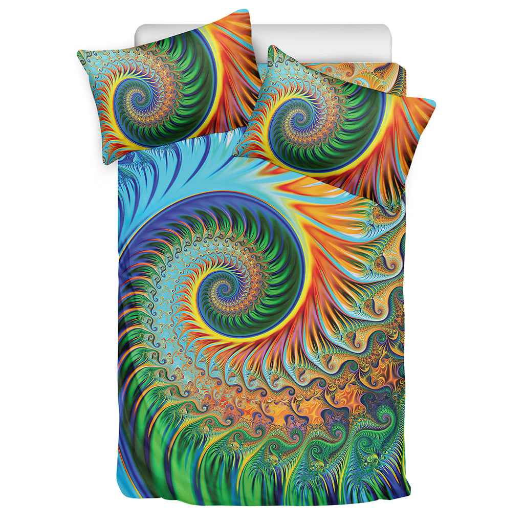 Trippy Fractal Print Duvet Cover Bedding Set