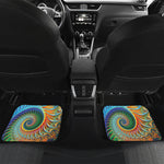 Trippy Fractal Print Front and Back Car Floor Mats