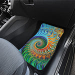 Trippy Fractal Print Front and Back Car Floor Mats