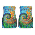 Trippy Fractal Print Front Car Floor Mats
