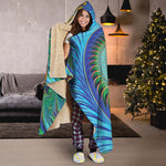 Trippy Fractal Print Hooded Blanket