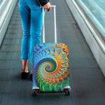 Trippy Fractal Print Luggage Cover