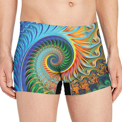 Trippy Fractal Print Men's Boxer Briefs