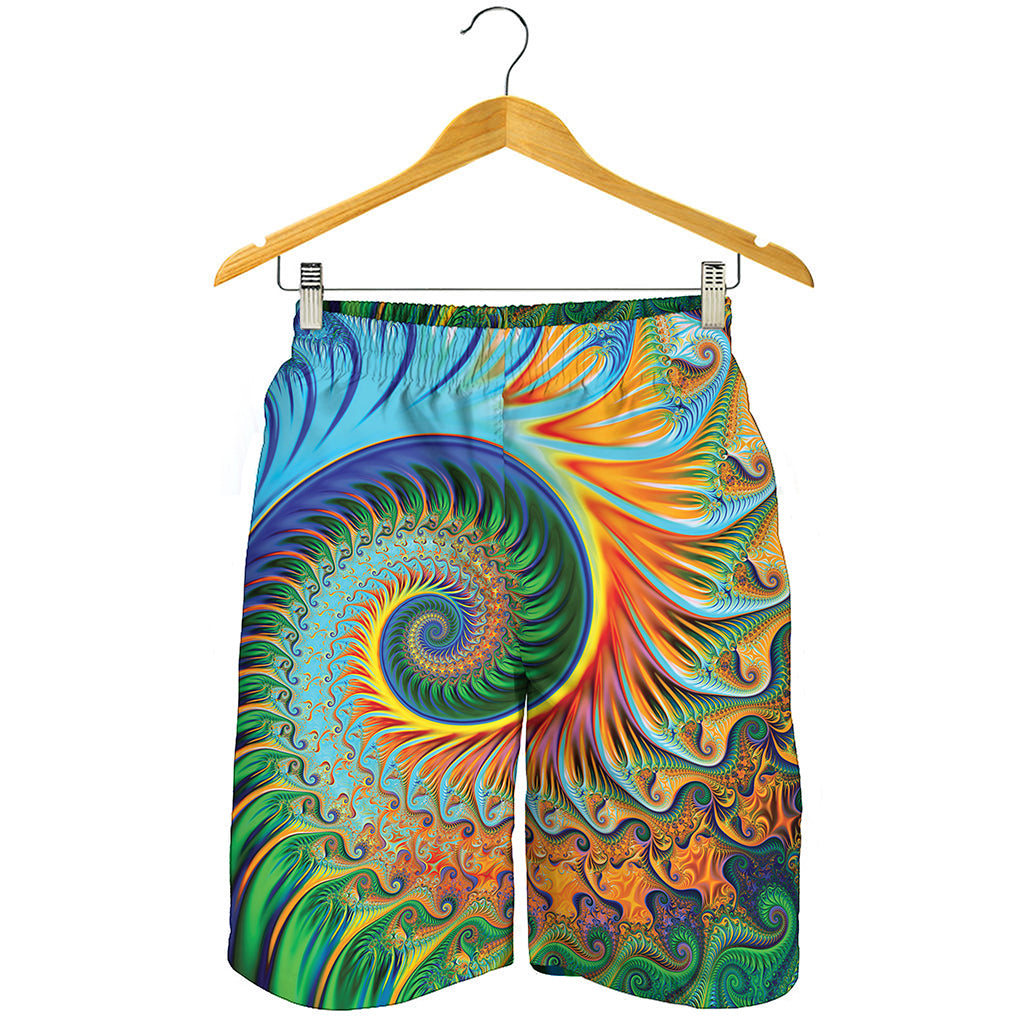 Trippy Fractal Print Men's Shorts