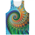 Trippy Fractal Print Men's Tank Top