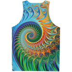Trippy Fractal Print Men's Tank Top