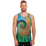 Trippy Fractal Print Men's Tank Top