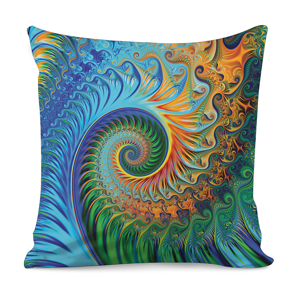 Trippy Fractal Print Pillow Cover