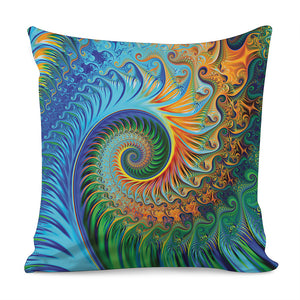 Trippy Fractal Print Pillow Cover