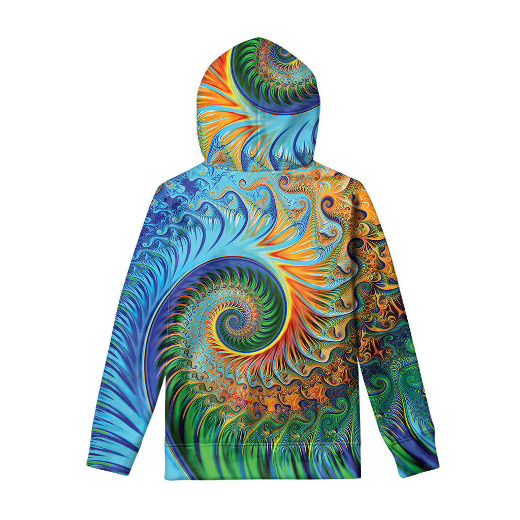 Trippy Fractal Print Pullover Hoodie