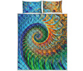 Trippy Fractal Print Quilt Bed Set