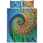Trippy Fractal Print Quilt Bed Set
