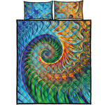 Trippy Fractal Print Quilt Bed Set