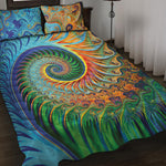 Trippy Fractal Print Quilt Bed Set