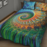 Trippy Fractal Print Quilt Bed Set