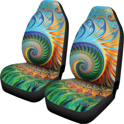 Trippy Fractal Print Universal Fit Car Seat Covers