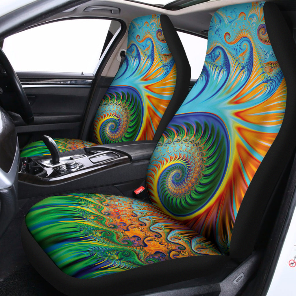 Trippy Fractal Print Universal Fit Car Seat Covers