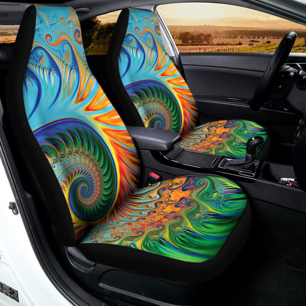 Trippy Fractal Print Universal Fit Car Seat Covers