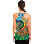 Trippy Fractal Print Women's Racerback Tank Top