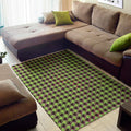 Trippy green Houndstooth Pattern Print Floor Mat