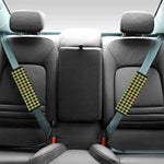 Trippy green Houndstooth Pattern Print Car Seat Belt Covers