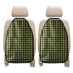 Trippy green Houndstooth Pattern Print Car Seat Organizers