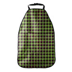 Trippy green Houndstooth Pattern Print Car Seat Organizers