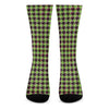 Trippy green Houndstooth Pattern Print Crew Socks