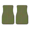 Trippy green Houndstooth Pattern Print Front Car Floor Mats