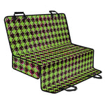 Trippy green Houndstooth Pattern Print Pet Car Back Seat Cover