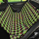Trippy green Houndstooth Pattern Print Pet Car Back Seat Cover
