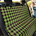 Trippy green Houndstooth Pattern Print Pet Car Back Seat Cover