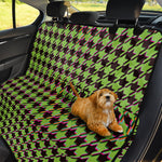 Trippy green Houndstooth Pattern Print Pet Car Back Seat Cover