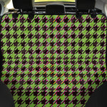 Trippy green Houndstooth Pattern Print Pet Car Back Seat Cover