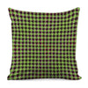 Trippy green Houndstooth Pattern Print Pillow Cover