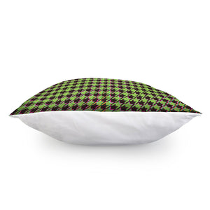 Trippy green Houndstooth Pattern Print Pillow Cover