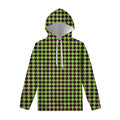 Trippy green Houndstooth Pattern Print Pullover Hoodie