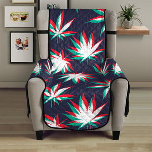 Trippy Hemp Leaves Reggae Pattern Print Armchair Protector