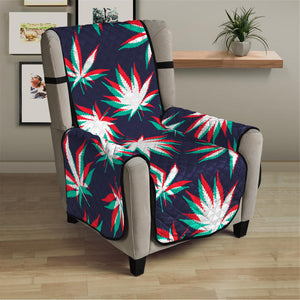 Trippy Hemp Leaves Reggae Pattern Print Armchair Protector