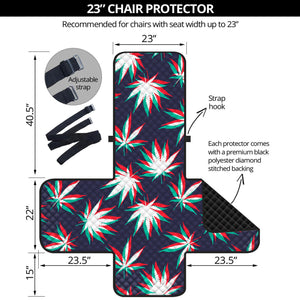 Trippy Hemp Leaves Reggae Pattern Print Armchair Protector