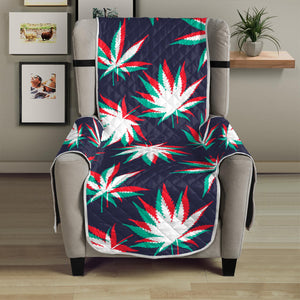 Trippy Hemp Leaves Reggae Pattern Print Armchair Protector