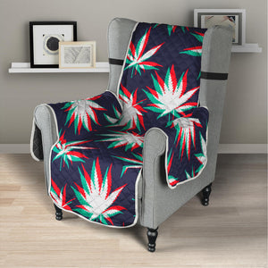 Trippy Hemp Leaves Reggae Pattern Print Armchair Protector