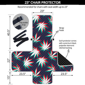 Trippy Hemp Leaves Reggae Pattern Print Armchair Protector