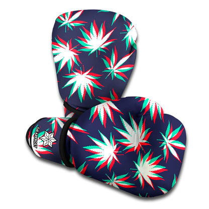 Trippy Hemp Leaves Reggae Pattern Print Boxing Gloves