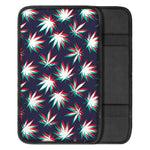 Trippy Hemp Leaves Reggae Pattern Print Car Center Console Cover