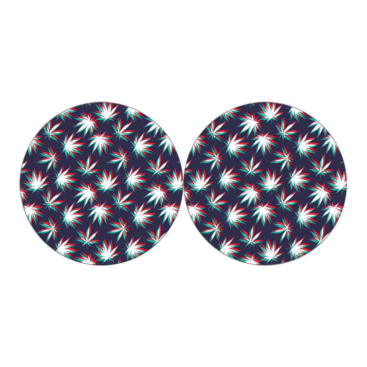 Trippy Hemp Leaves Reggae Pattern Print Car Coasters
